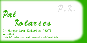 pal kolarics business card